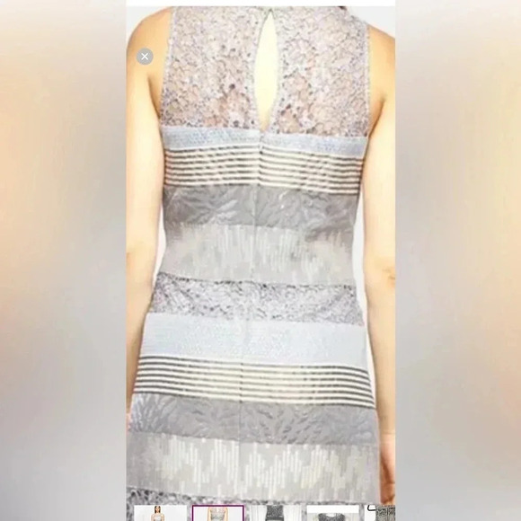 Kay Unger Striped Media dress size 10 subtle sequins - Picture 2 of 6